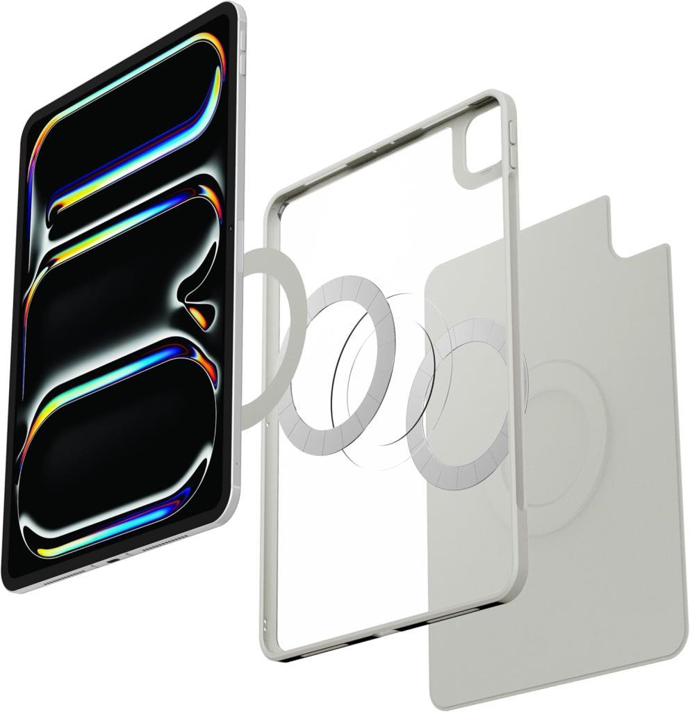 Spigen iPad Pro 11" (2025/2024) ile Uyumlu MagSafe Kılıf Air Skin Pro OneTap Metal Ring Mag Fit Gray ACS08490 - Outlet