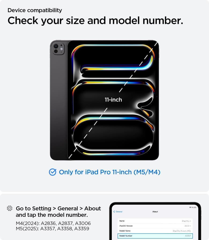 Spigen iPad Pro 11'' M5 (2025) / 11'' M4 (2024) Kılıf Rugged Armor Pro Black - Outlet