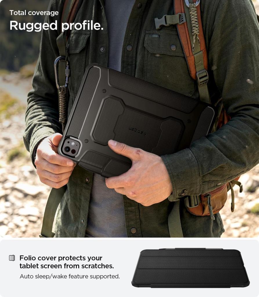 Spigen iPad Pro 11'' M5 (2025) / 11'' M4 (2024) Kılıf Rugged Armor Pro Black - Outlet