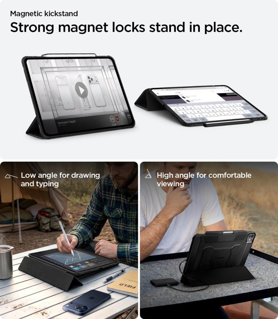Spigen iPad Pro 11'' M5 (2025) / 11'' M4 (2024) Kılıf Rugged Armor Pro Black - Outlet
