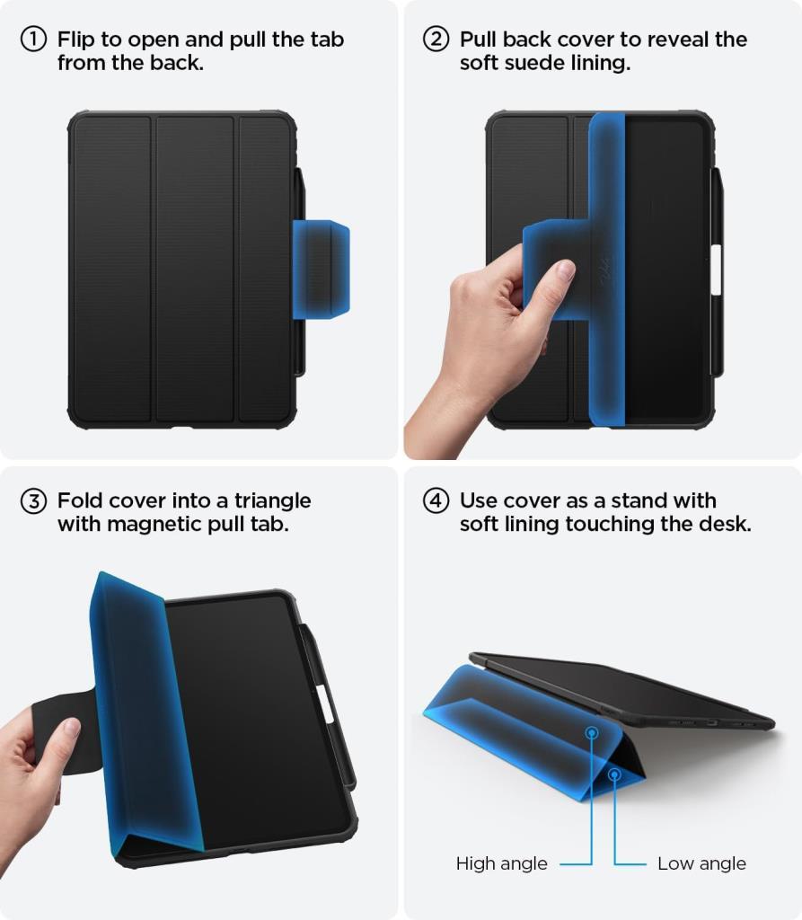 Spigen iPad Pro 11'' M5 (2025) / 11'' M4 (2024) Kılıf Rugged Armor Pro Black - Outlet