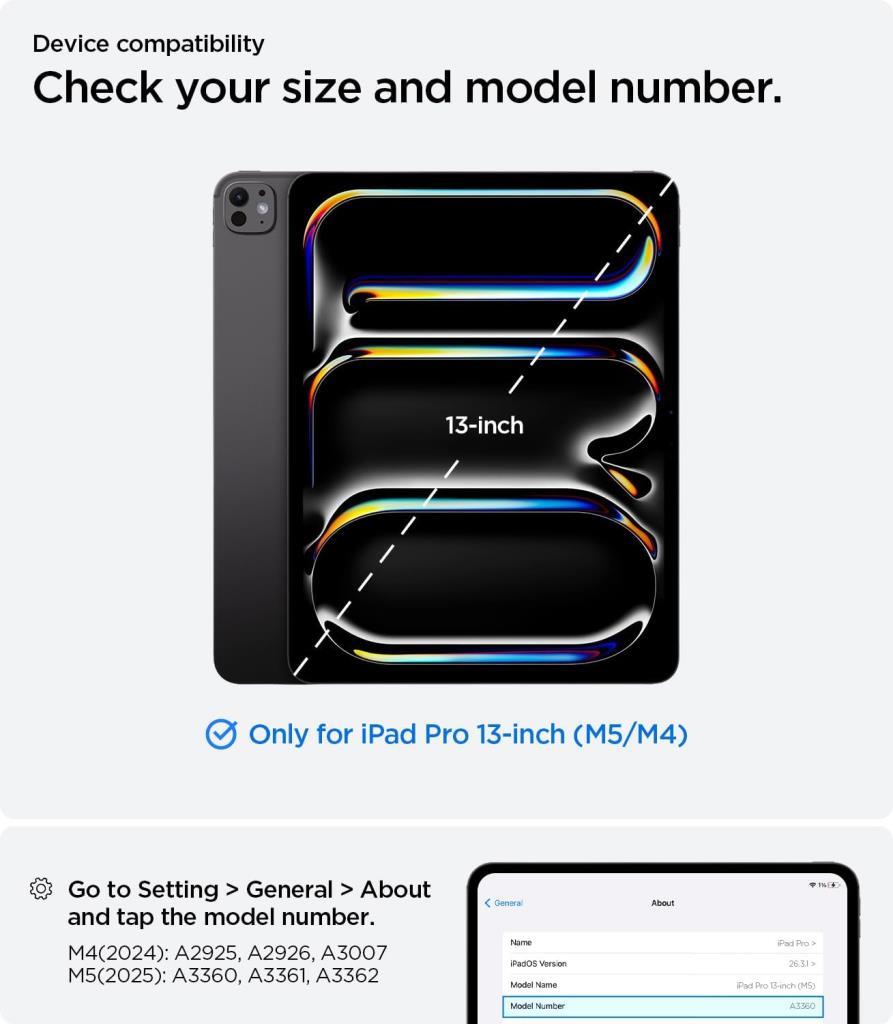 Spigen iPad Pro 13" (2025 / 2024) Uyumlu Kılıf Rugged Armor Pro Black ACS07007 - Teşhir