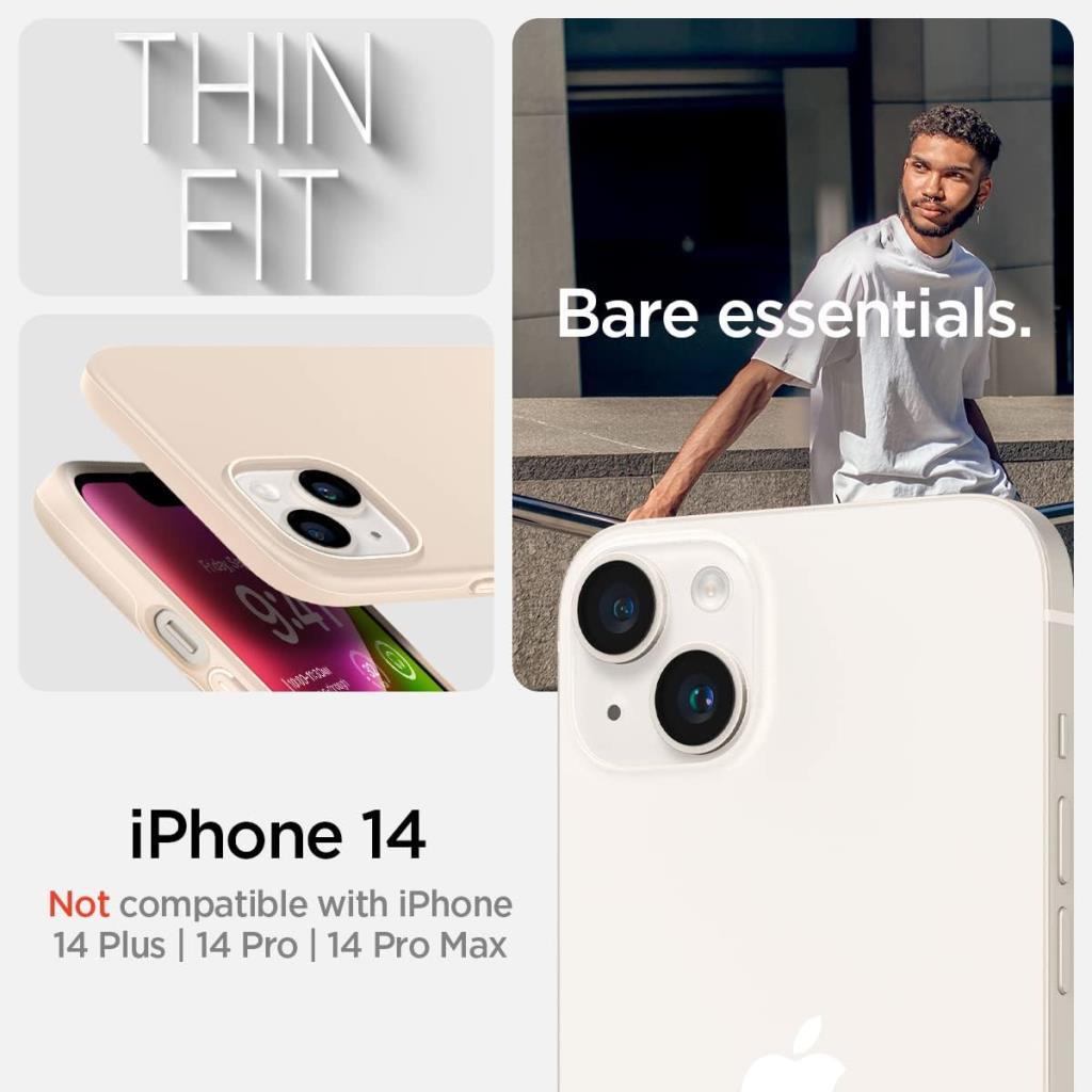 Spigen iPhone 14 / iPhone 13 Kılıf Thin Fit Sand Beige Bej – ACS04793 - TEŞHİR