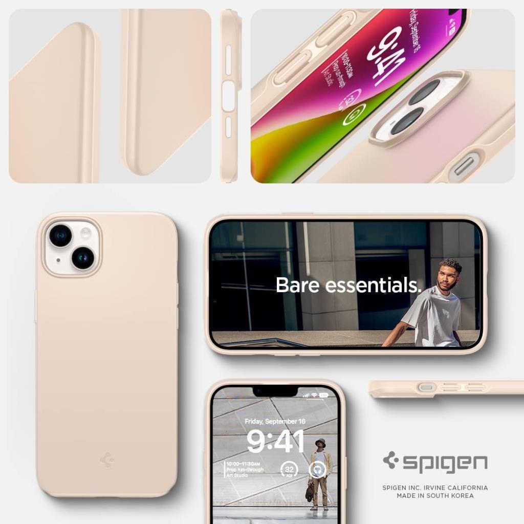 Spigen iPhone 14 / iPhone 13 Kılıf Thin Fit Sand Beige Bej – ACS04793 - TEŞHİR