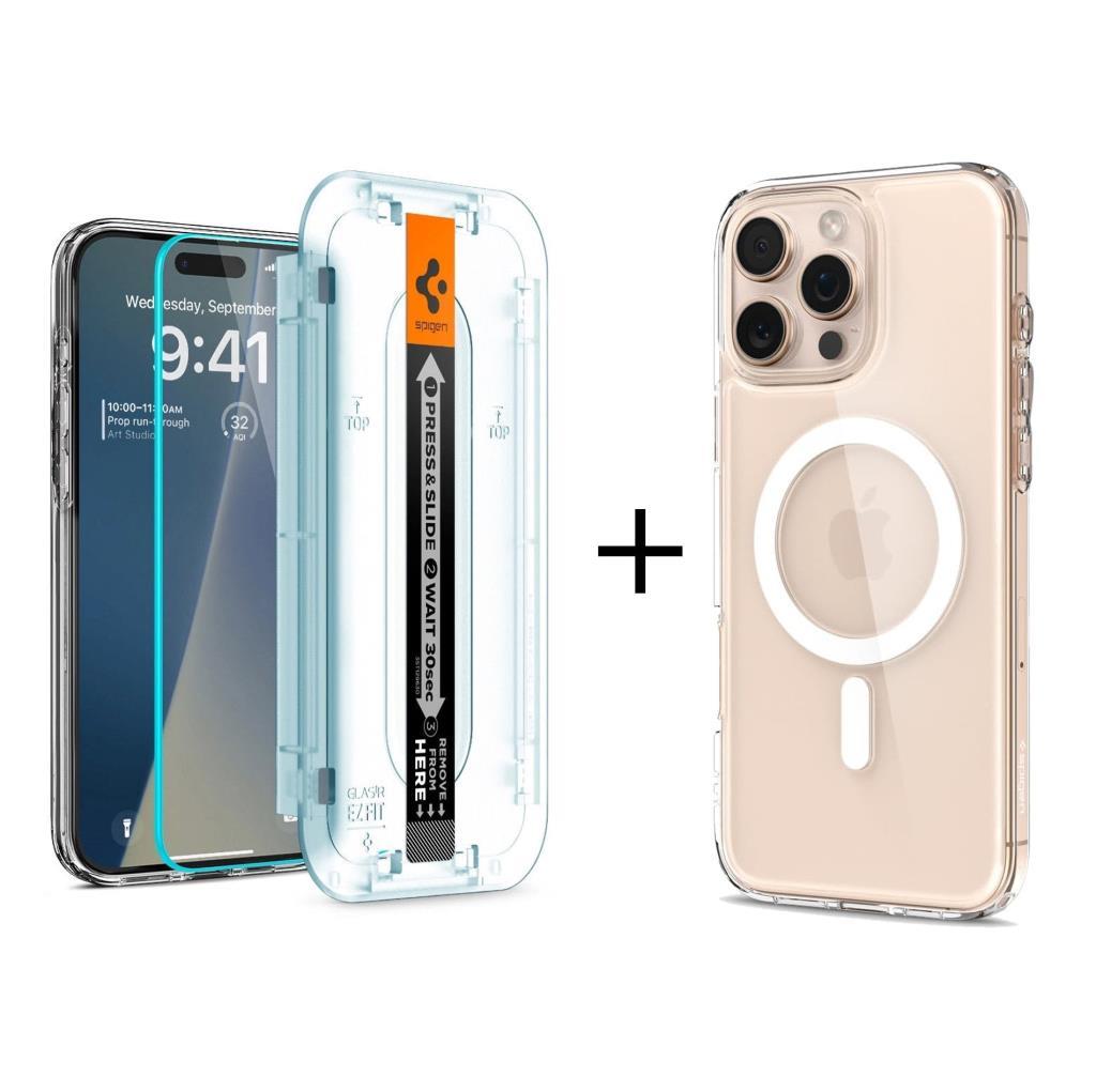 Spigen iPhone 16 Pro Max Kılıf Ultra Hybrid MagFit + Glas.tR EZ Fit HD Ekran Koruyucu Beyaz ACS08141 - Outlet