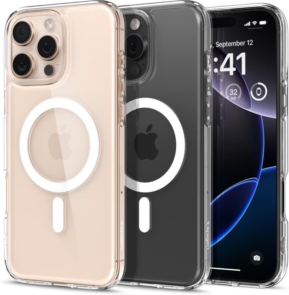 Spigen iPhone 16 Pro Max Kılıf Ultra Hybrid MagFit + Glas.tR EZ Fit HD Ekran Koruyucu Beyaz ACS08141 - Outlet