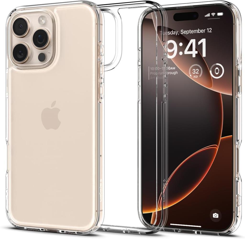 Spigen Apple iPhone 16 Pro Max ile Uyumlu ince Kılıf Ultra Hybrid Sararmaya Dayanıklı DuraClear™ Hava Kanalı Teknolojisi™ Askeri Sınıf Koruma Crystal Clear Şeffaf Kapak - ACS07992 Outlet