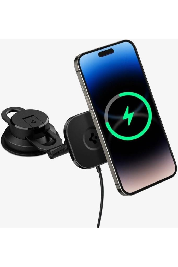 Spigen MagFit Dashboard Araç içi Telefon Tutucu + Manyetik Kablosuz Şarj Cihazı iPhone MagSafe - ACP04629 Outlet