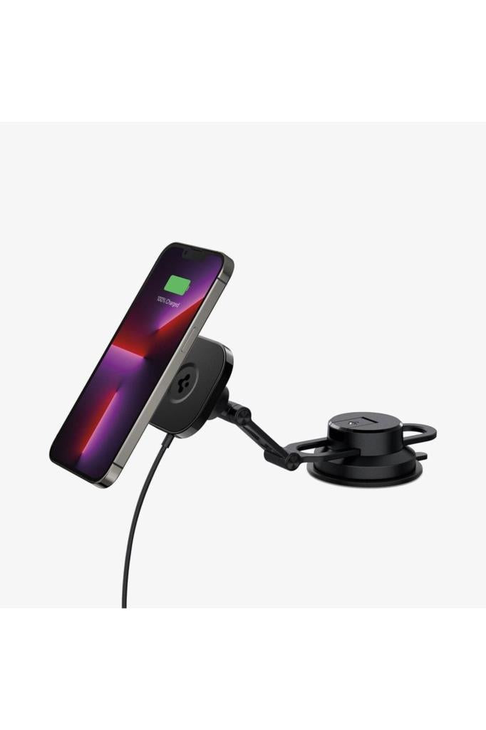 Spigen MagFit Dashboard Araç içi Telefon Tutucu + Manyetik Kablosuz Şarj Cihazı iPhone MagSafe - ACP04629 Outlet