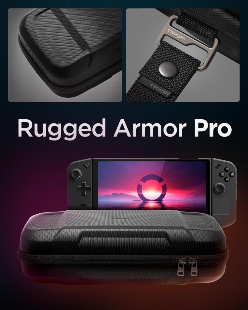 Spigen Lenovo Legion Go Uyumlu Taşıma Çantası Rugged Armor Pro Pouch Siyah - AFA07463 - OUTLET
