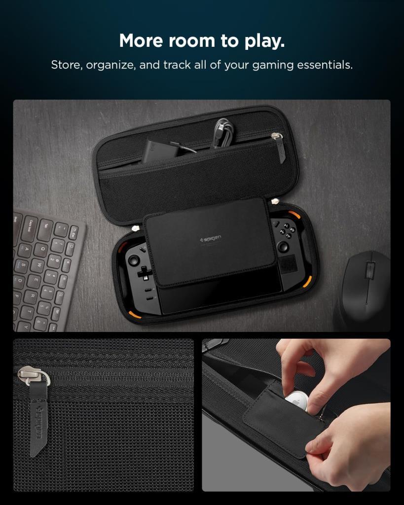 Spigen Lenovo Legion Go Uyumlu Taşıma Çantası Rugged Armor Pro Pouch Siyah - AFA07463 - OUTLET