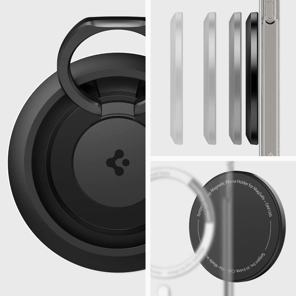 Spigen MagSafe Destekli Modeller ile Uyumlu Telefon Tutucu Halka O-Mag Mag Fit Ring Siyah - AMP03120 (Spigen TR Garantili) - Outlet