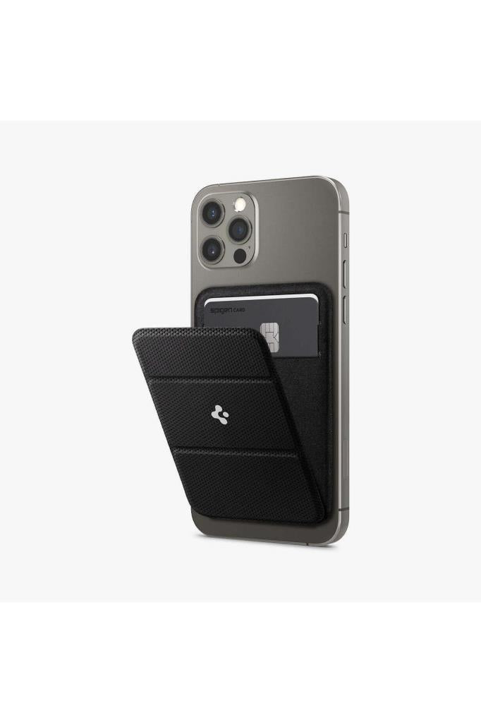 Spigen MagFit iPhone için MagSafe özellikli Kartlı Manyetik Cüzdan Smart Fold Wallet Black - AMP02746 Teşhir