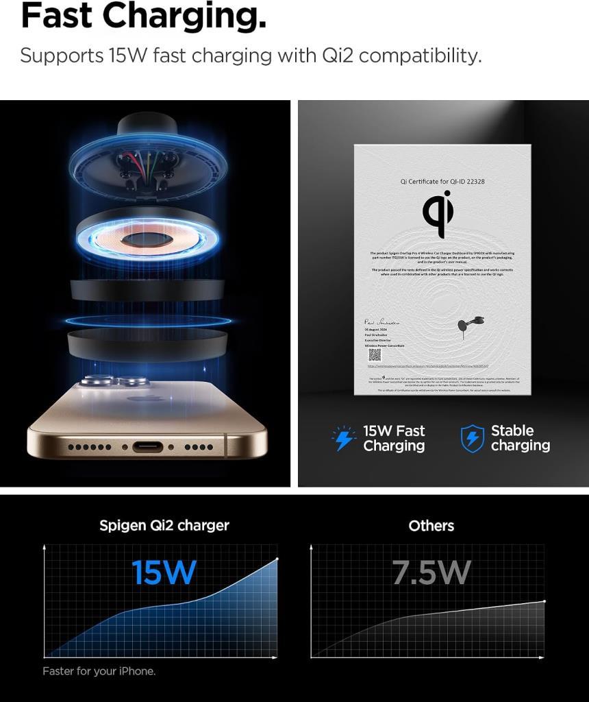 Spigen MagFit Dashboard ACP08544 MagSafe Manyetik Araç Telefon Tutucu - OUTLET