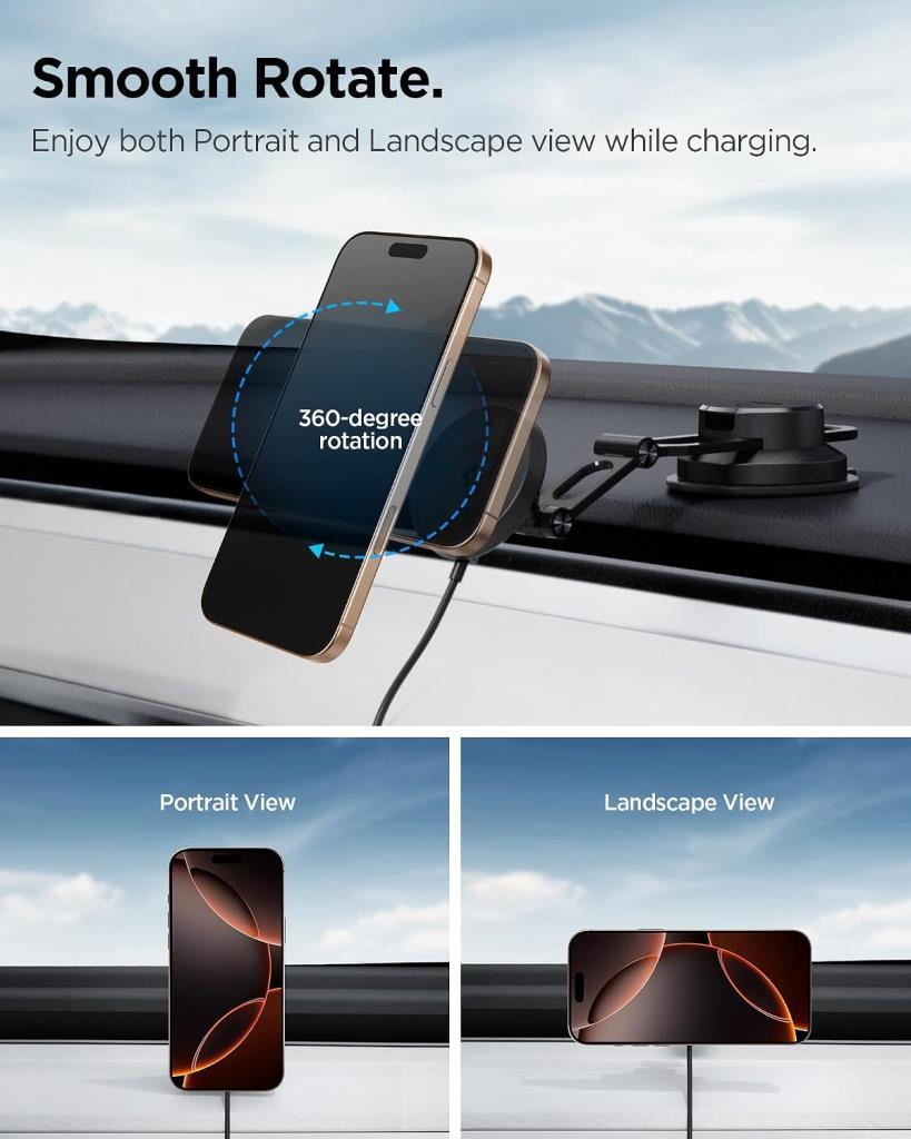 Spigen MagFit Dashboard ACP08544 MagSafe Manyetik Araç Telefon Tutucu - OUTLET