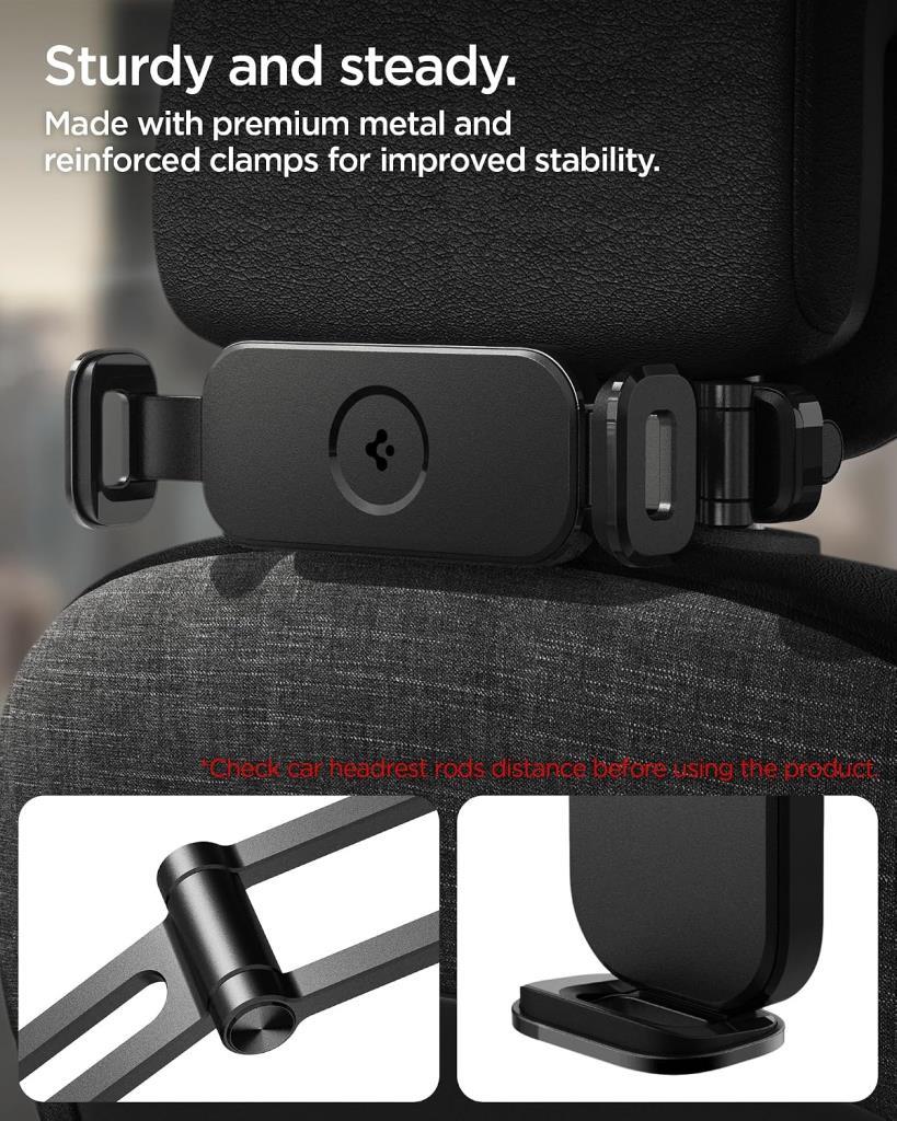 Spigen Araç Baş Desteği ile Uyumlu Telefon & Tablet Tutucu Kol Standı Kuel UTS45 Siyah - ACP05862 - OUTLET