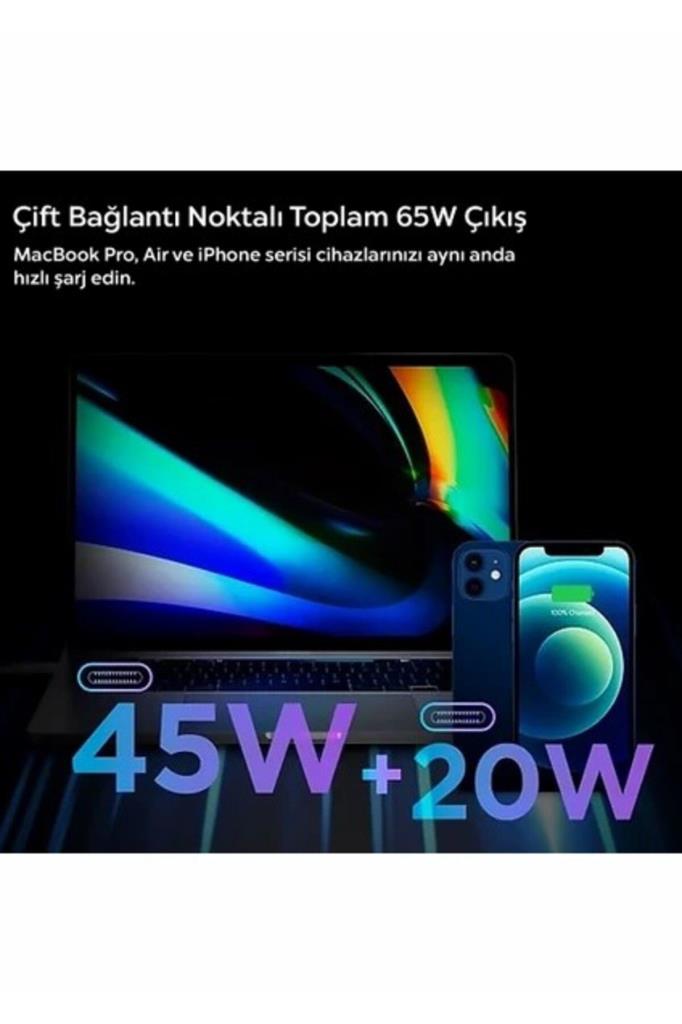 Spigen PowerArc ArcStation Pro ACH02693 65 W Type-C Hızlı Şarj Adaptörü Outlet