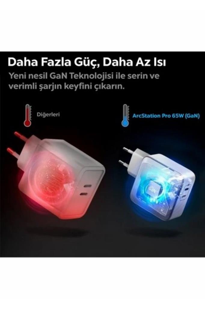 Spigen PowerArc ArcStation Pro ACH02693 65 W Type-C Hızlı Şarj Adaptörü Outlet