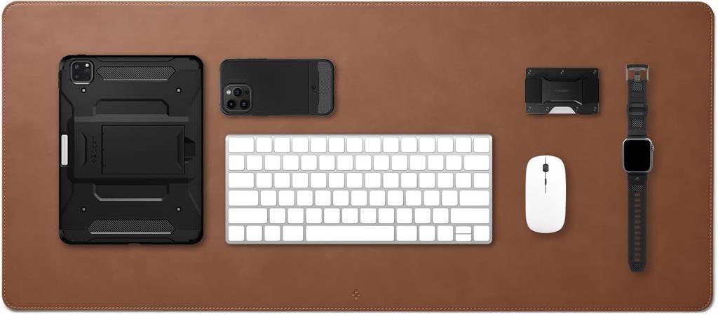 Spigen Regnum LD302 Büyük Boy 90 x 40 cm Mouse Pad (Velo Vegan Leather Technology) Brown - APP04763 Outlet