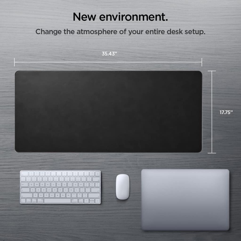 Spigen Regnum Büyük Boy 90X40cm Mouse Pad Vegan Deri Ld302 Siyah - App04762 (Spigen Tr Garantili) - TEŞHİR
