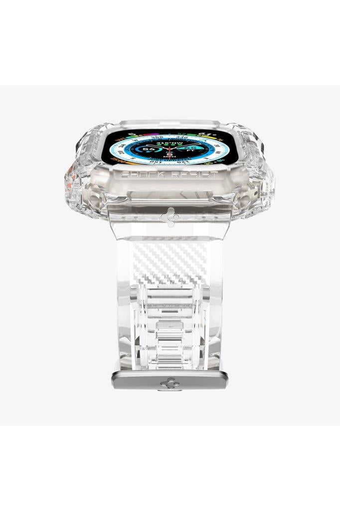 Spigen Apple Watch 49mm (Ultra 2/1) Kılıf & Kordon Kayış Rugged Armor Pro Crystal Clear Outlet