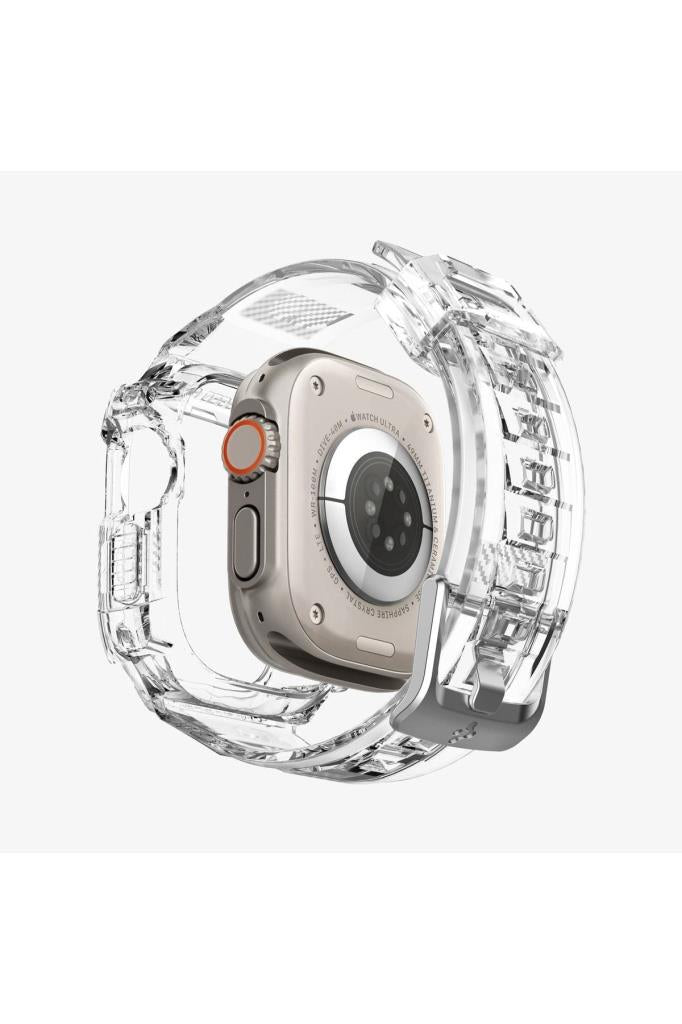 Spigen Apple Watch 49mm (Ultra 2/1) Kılıf & Kordon Kayış Rugged Armor Pro Crystal Clear Outlet