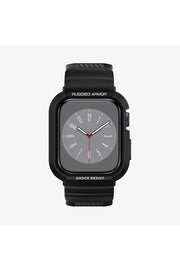 Spigen Apple Watch 45mm (Seri 9/8/7) Kılıf & Kordon Kayış Rugged Armor Pro Black Outlet
