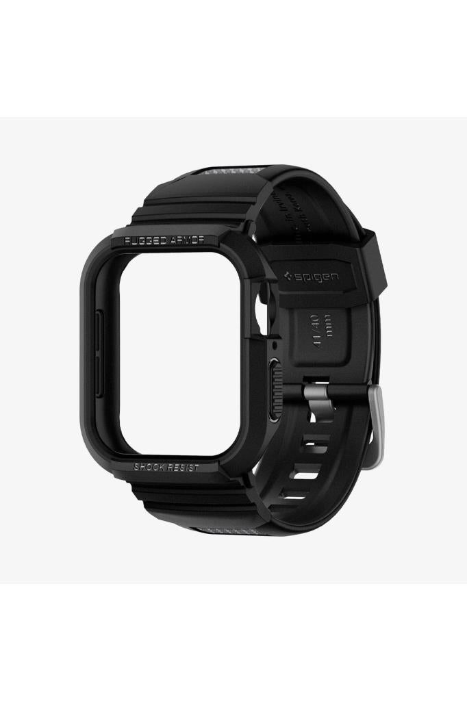 Spigen Apple Watch 41mm (Seri 9/8/7) Kılıf & Kordon Kayış Rugged Armor Pro Black Outlet