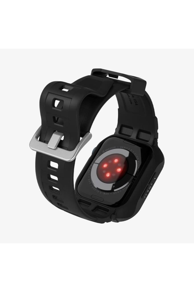 Spigen Apple Watch 41mm (Seri 9/8/7) Kılıf & Kordon Kayış Rugged Armor Pro Black Outlet
