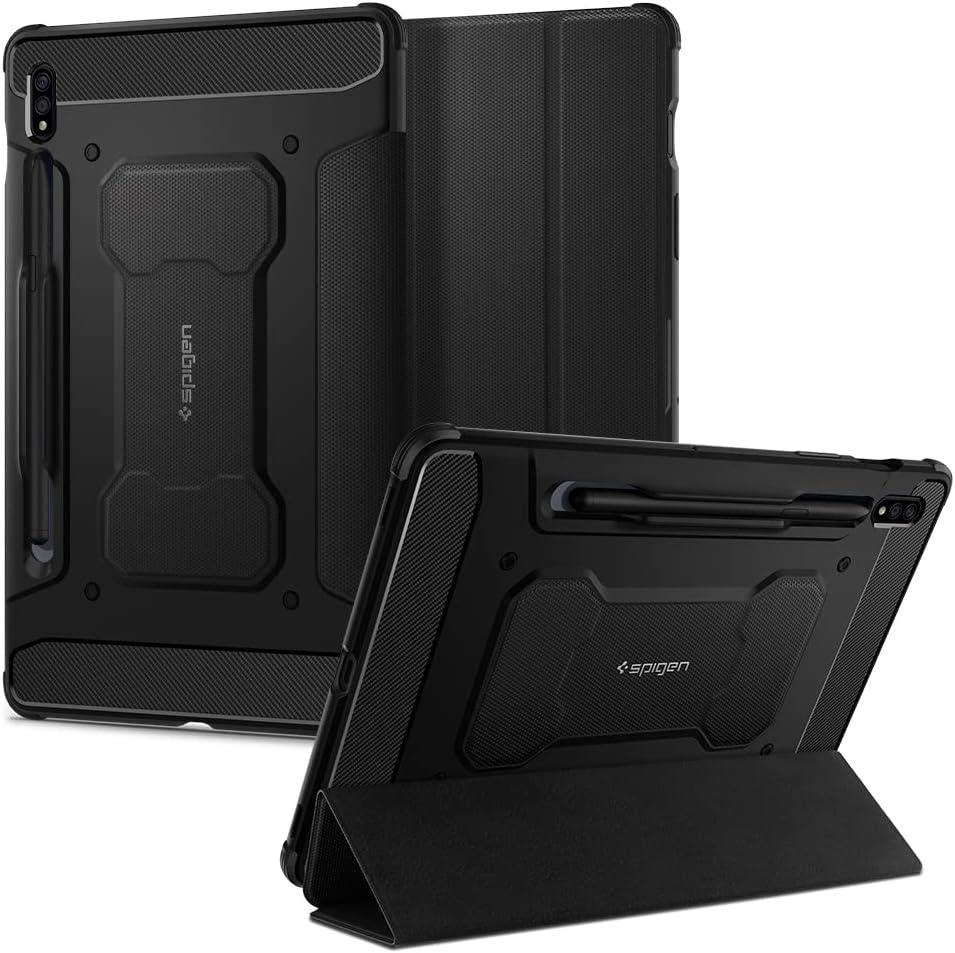Spigen Samsung Galaxy Tab S8 / Galaxy Tab S7 Kılıf Rugged Armor Pro Siyah – ACS01604 - TEŞHİR