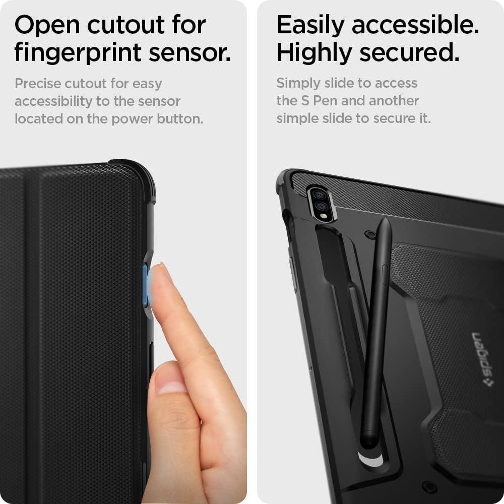 Spigen Samsung Galaxy Tab S8 / Galaxy Tab S7 Kılıf Rugged Armor Pro Siyah – ACS01604 - TEŞHİR