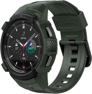 Spigen Galaxy Watch 4 Classic (46mm) Kılıf & Kordon Kayış Rugged Armor Pro Military Green - TEŞHİR