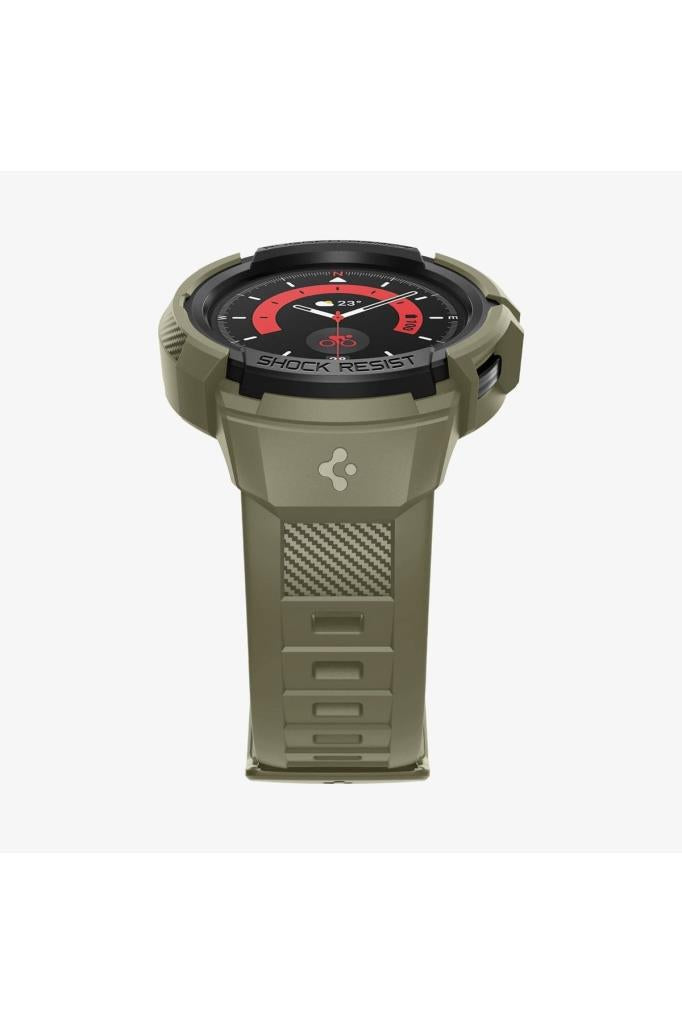 Spigen Galaxy Watch 5 Pro (45mm) Kılıf & Kordon Kayış Rugged Armor Pro Vintage Khaki Outlet