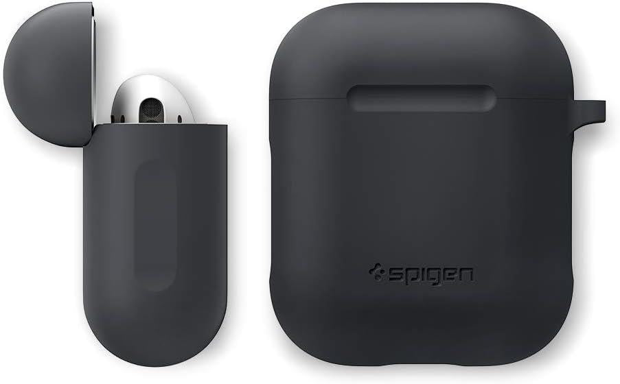 Spigen Apple AirPods 2/1 Nesil Uyumlu Kılıf Silicone Fit (Silikon) Charcoal - 066CS24811