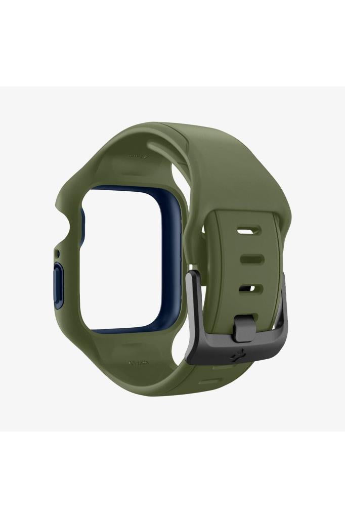 Spigen Apple Watch 45mm (Seri 9/8/7) Kılıf & Kordon Kayış Liquid Air Pro Moss Green Outlet