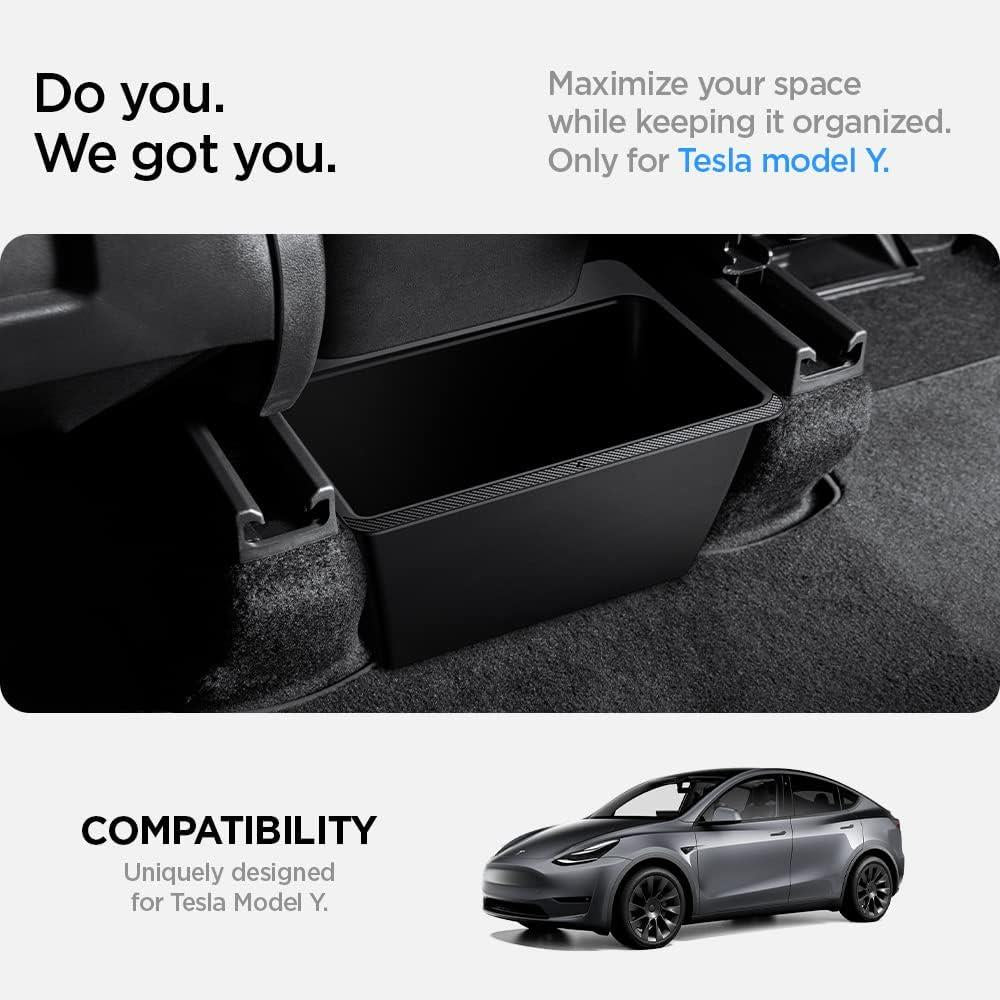 Spigen Tesla Model Y (2024-2023) & Model 3 (2023) Arka Koltuk Saklama Kutusu TO223 Black - OUTLET