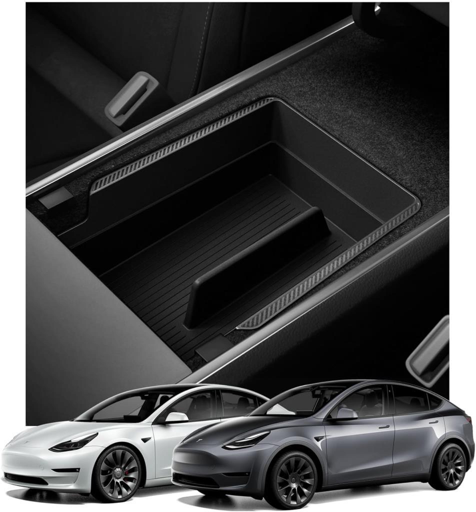 Spigen Tesla Model Y (2024-2023) & Model 3 (2023) Kol Dayama (Kolçak) Konsol İçi Düzenleyici TO224 Black - ACP06258 Teşhir