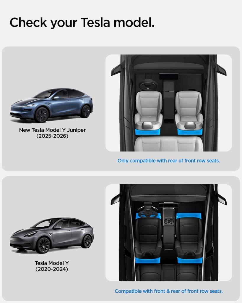 Spigen Tesla Model Y Juniper 2025+ / Model Y 2021-2025 Koltuk Altı Saklama Kutusu Organizer TO222 Siyah – ACP05757 - OUTLET