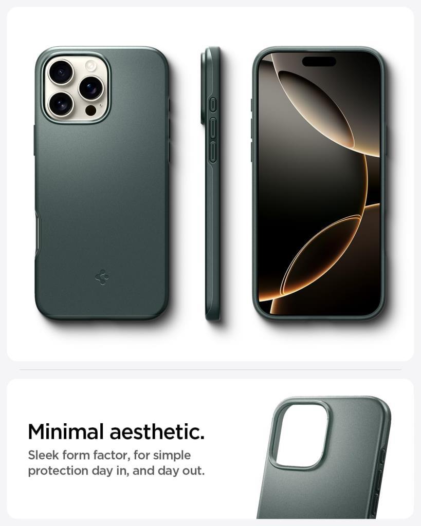 Spigen iPhone 16 Pro Max Uyumlu Thin Fit MagFit MagSafe Kılıf Abyss Green Yeşil - ACS07981 - OUTLET