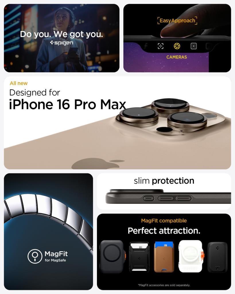 Spigen iPhone 16 Pro Max Kılıf Thin Fit MagFit MagSafe Uyumlu Gri (Metal Slate) - TEŞHİR