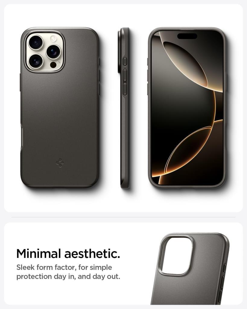 Spigen iPhone 16 Pro Max Kılıf Thin Fit MagFit MagSafe Uyumlu Gri (Metal Slate) - TEŞHİR