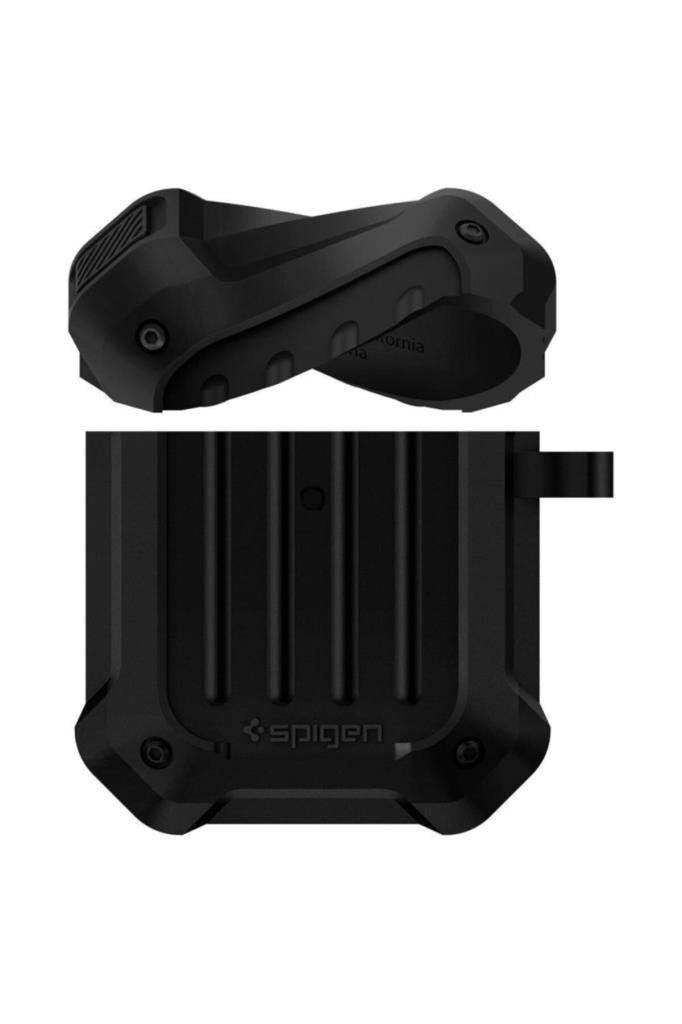 Spigen Tough Armor Black - AirPods (1. ve 2. Nesil) Koruyucu Kılıf (074CS26497) - TEŞHİR