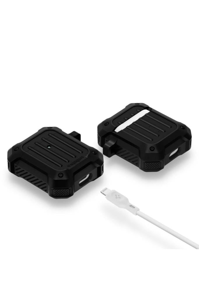 Spigen Tough Armor Black - AirPods (1. ve 2. Nesil) Koruyucu Kılıf (074CS26497) - TEŞHİR