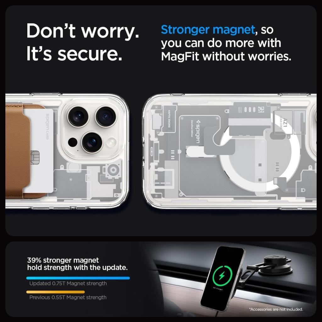 iPhone 15 Pro Max Kılıf, Spigen Ultra Hybrid Zero One Magfit (Magsafe Uyumlu) Natural Titanium - OUTLET