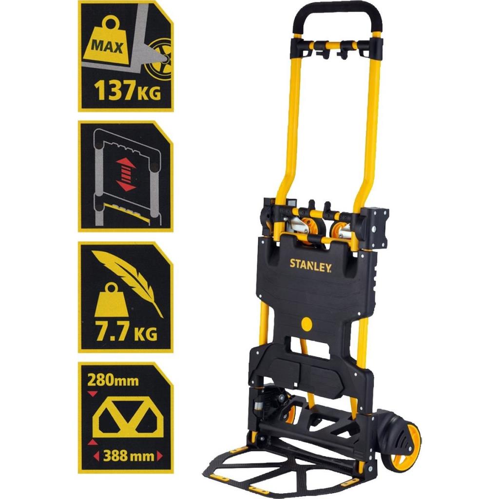 Stanley Katlanır Taşıma Arabası 70/137 KG'a Kadar Sarı, Siyah