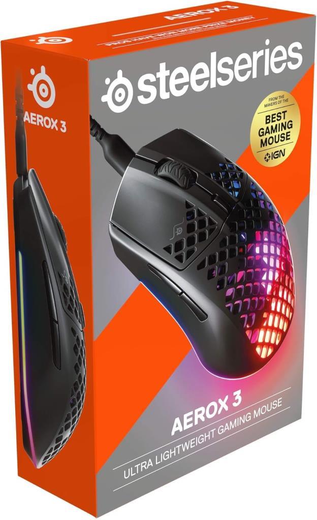 SteelSeries Aerox 3 Onyx RGB Optik Kablolu Oyuncu Mouse Teşhir