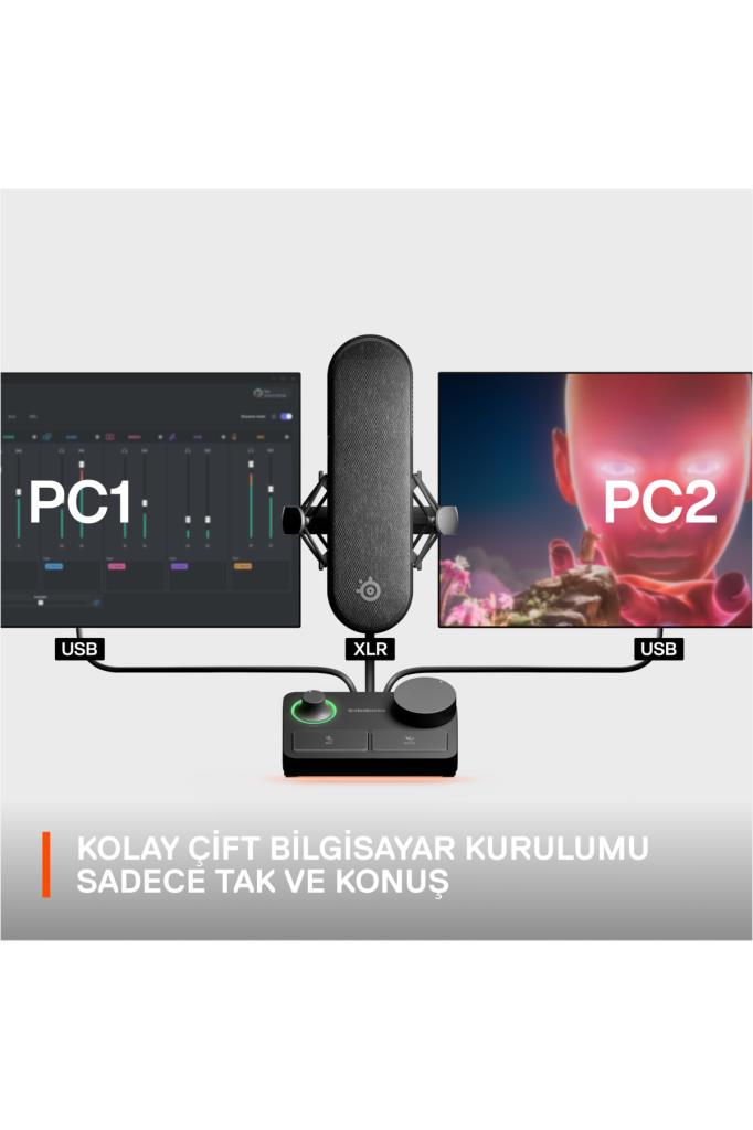 SteelSeries Alias Pro XLR Gaming Mikrofon ve Stream Mikser
