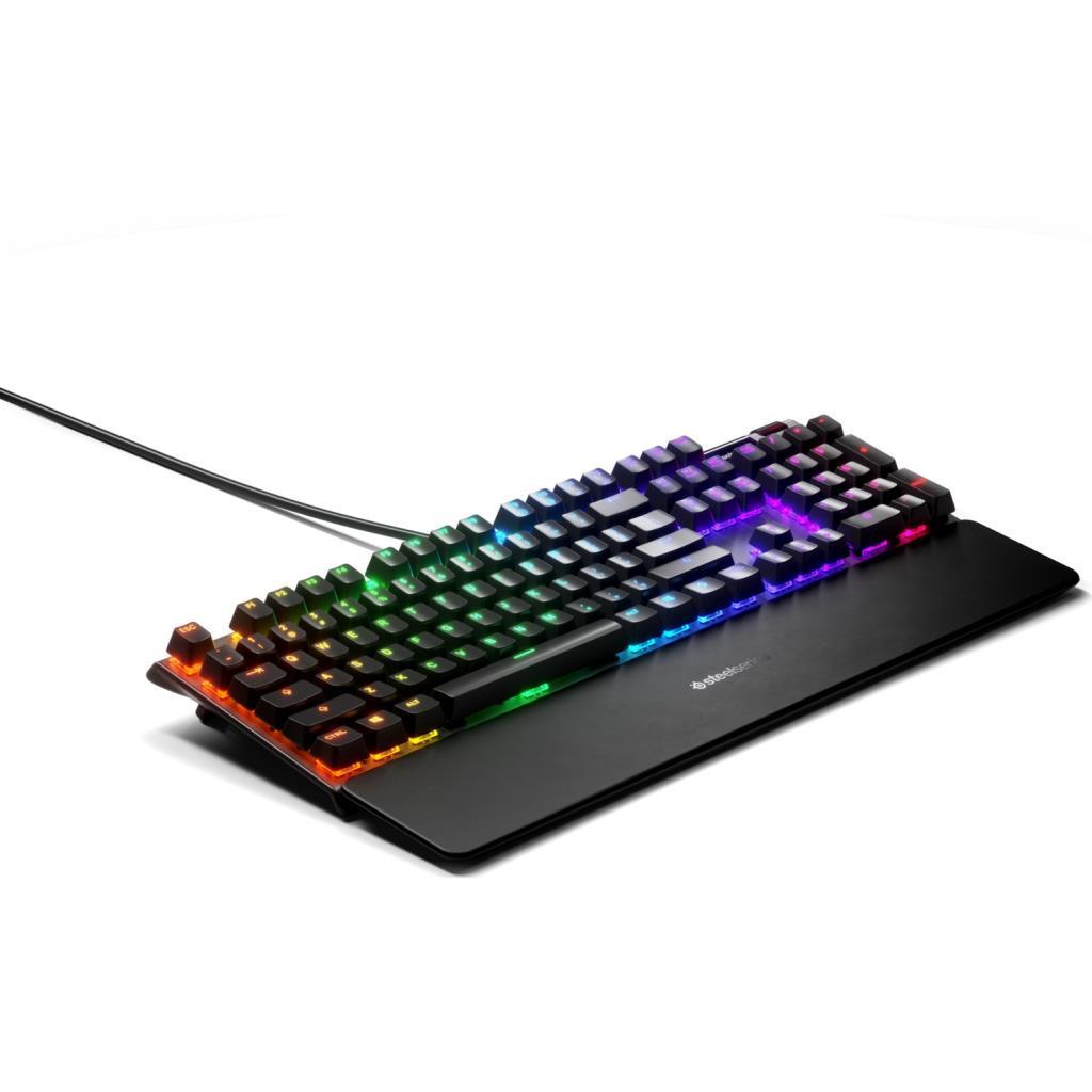 لوحة مفاتيح الألعاب الميكانيكية SteelSeries Apex 5 Hybrid RGB السلكية ذات المفتاح الأزرق