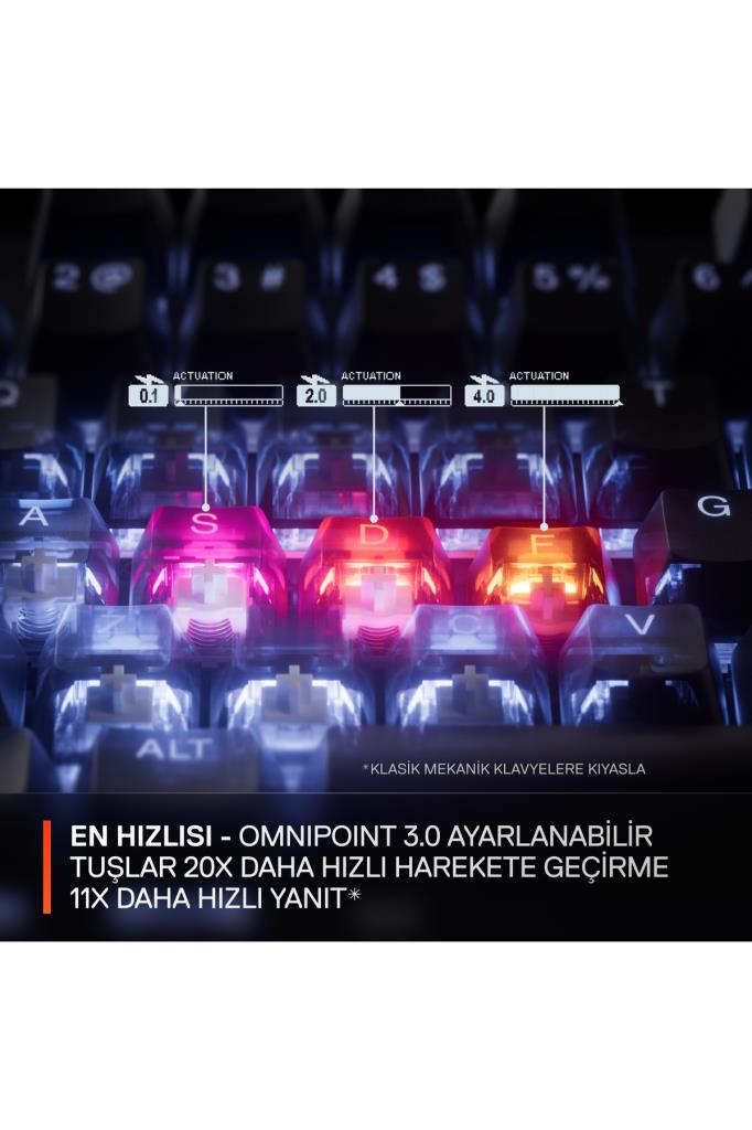 SteelSeries Apex Pro Gen 3 RGB OmniPoint Switch Kablolu Mekanik Oyuncu Klavyesi Outlet