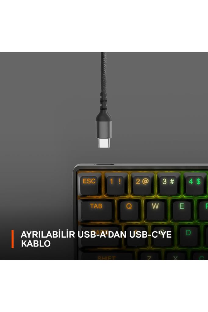 SteelSeries Apex Pro Mini RGB %60 TKL OmniPoint Switch Kablolu/Kablosuz Mekanik Oyuncu Klavyesi